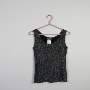 Onyx Nite Sparkle Tank Top Women S Black Party Shimmer Luxury Glam Designer 124